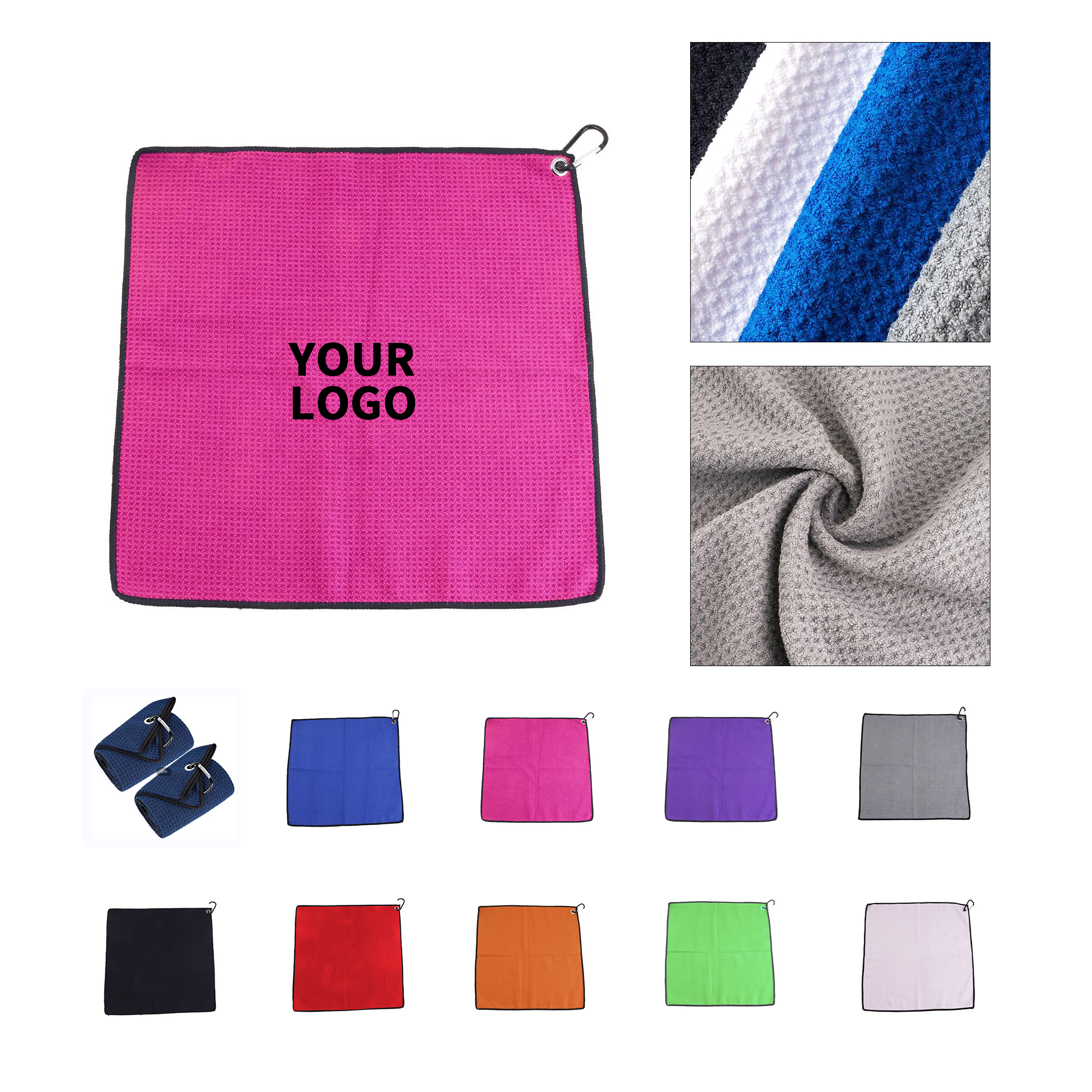 Microfiber Golf Towel 11" x 11" With Clip 8
