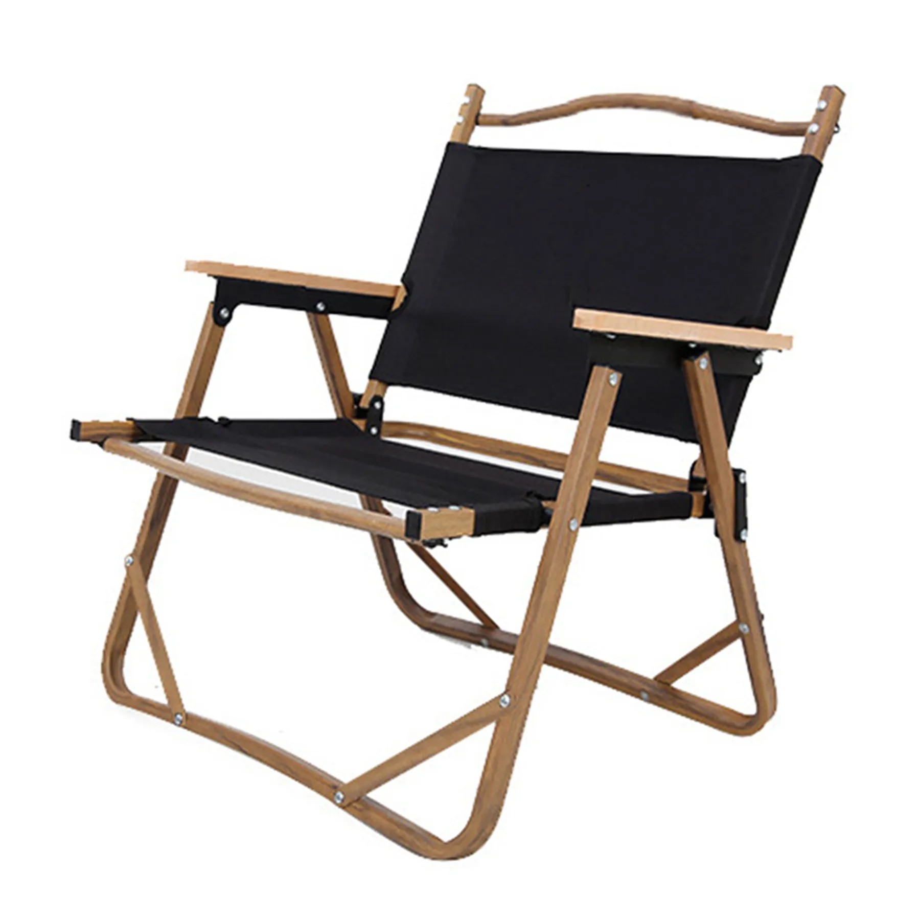 Portable Folding Chair W/ Wood Armrest 3