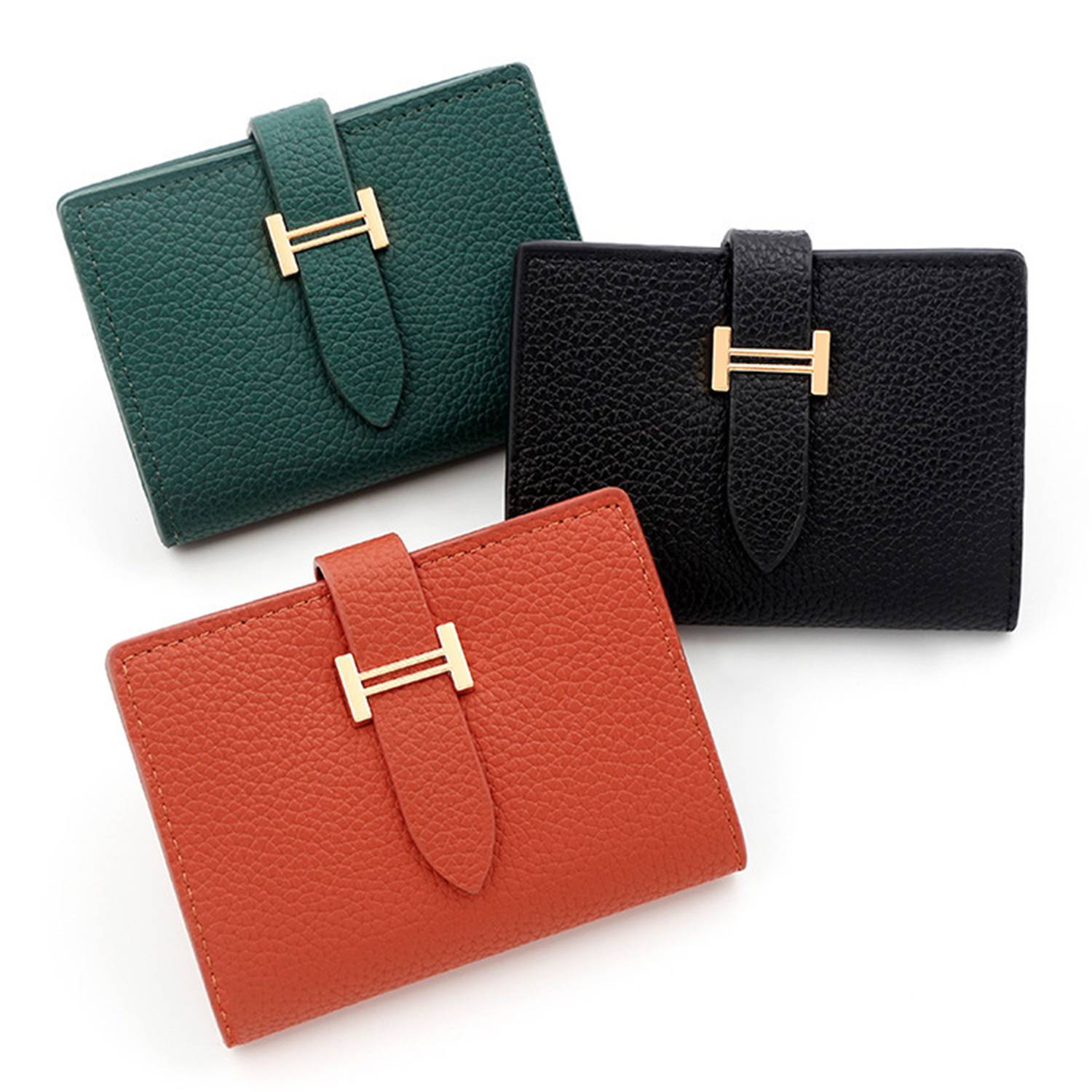 PU Leather Zipper Card Holder Purse Bag 6