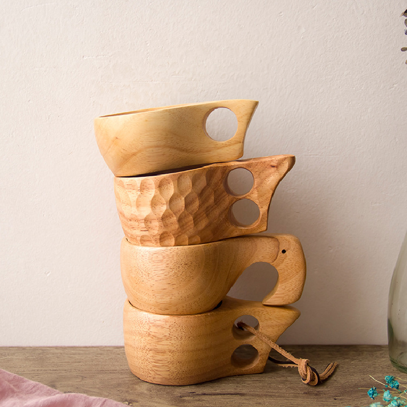 Wooden Beer Mug Office Wood Cup 2