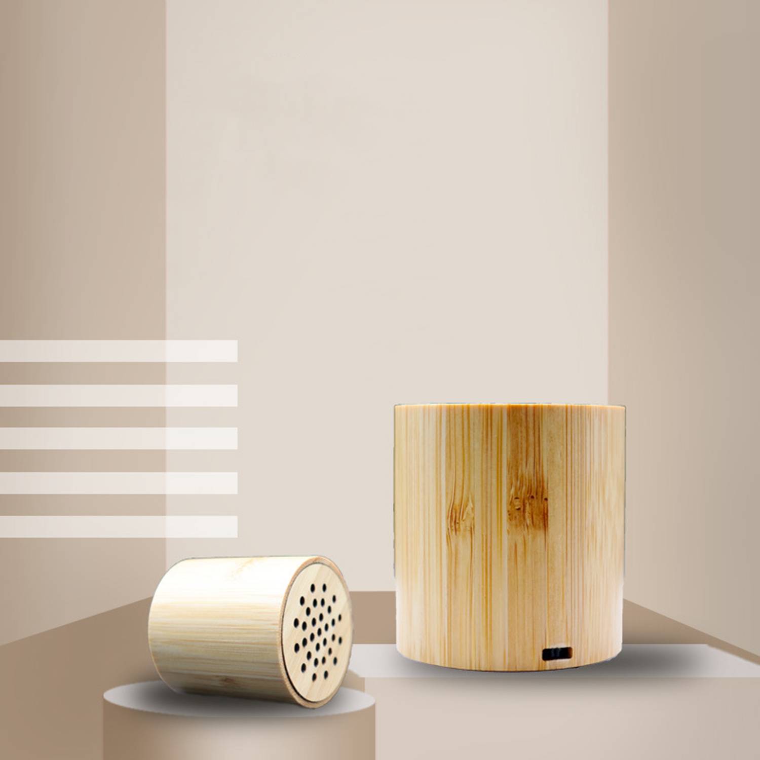 Bamboo Plastic Compact Bluetooth Speaker 6