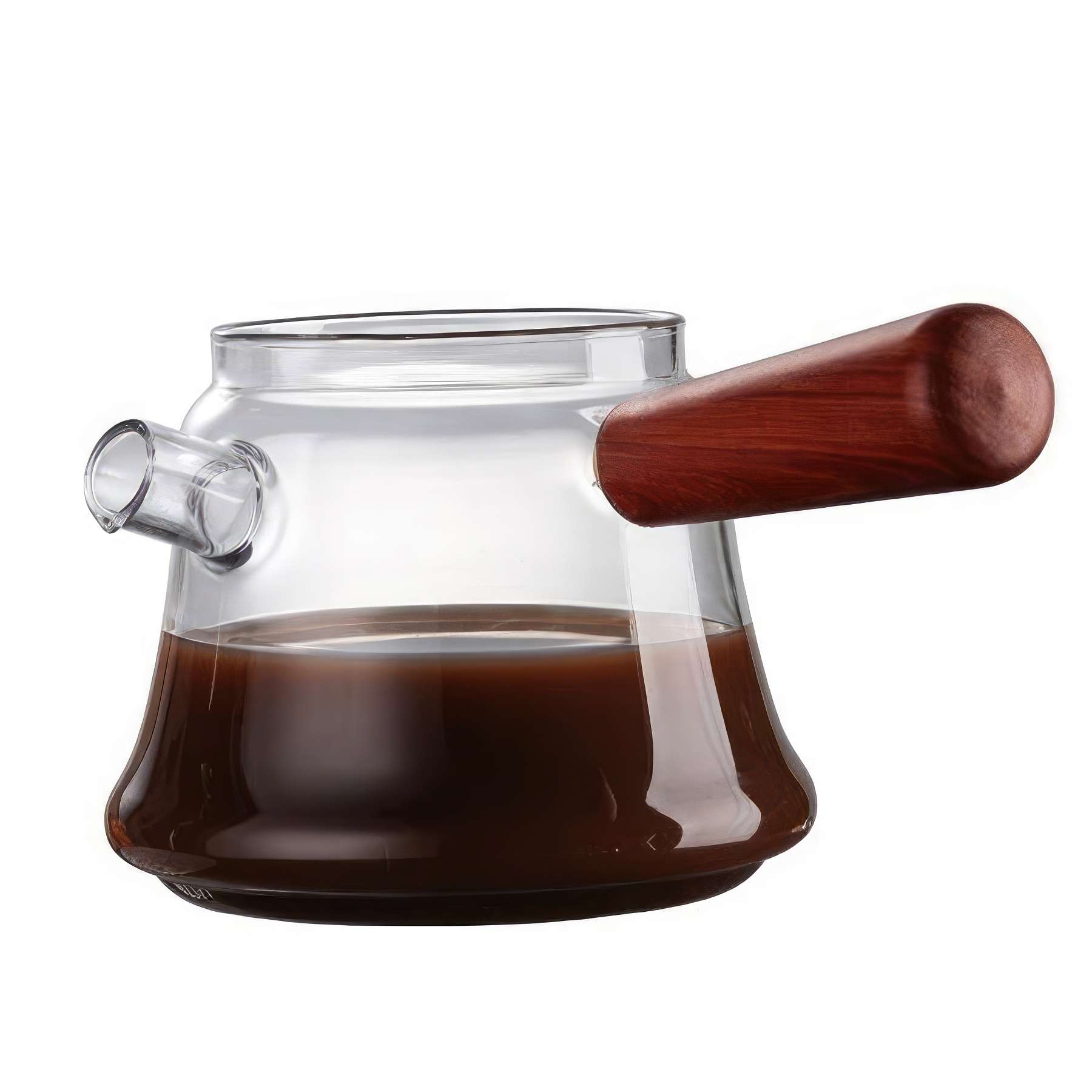 16.9 OZ. Glass Hand Drip Coffee Sharing Pot with Wood Handle 2