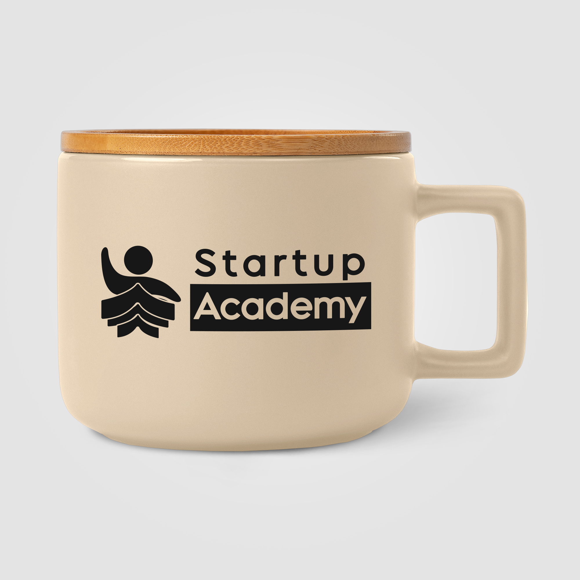 Café Virtuoso -  12 oz. Ceramic Mug with Bamboo Lid, custom mug with logo imprint 15