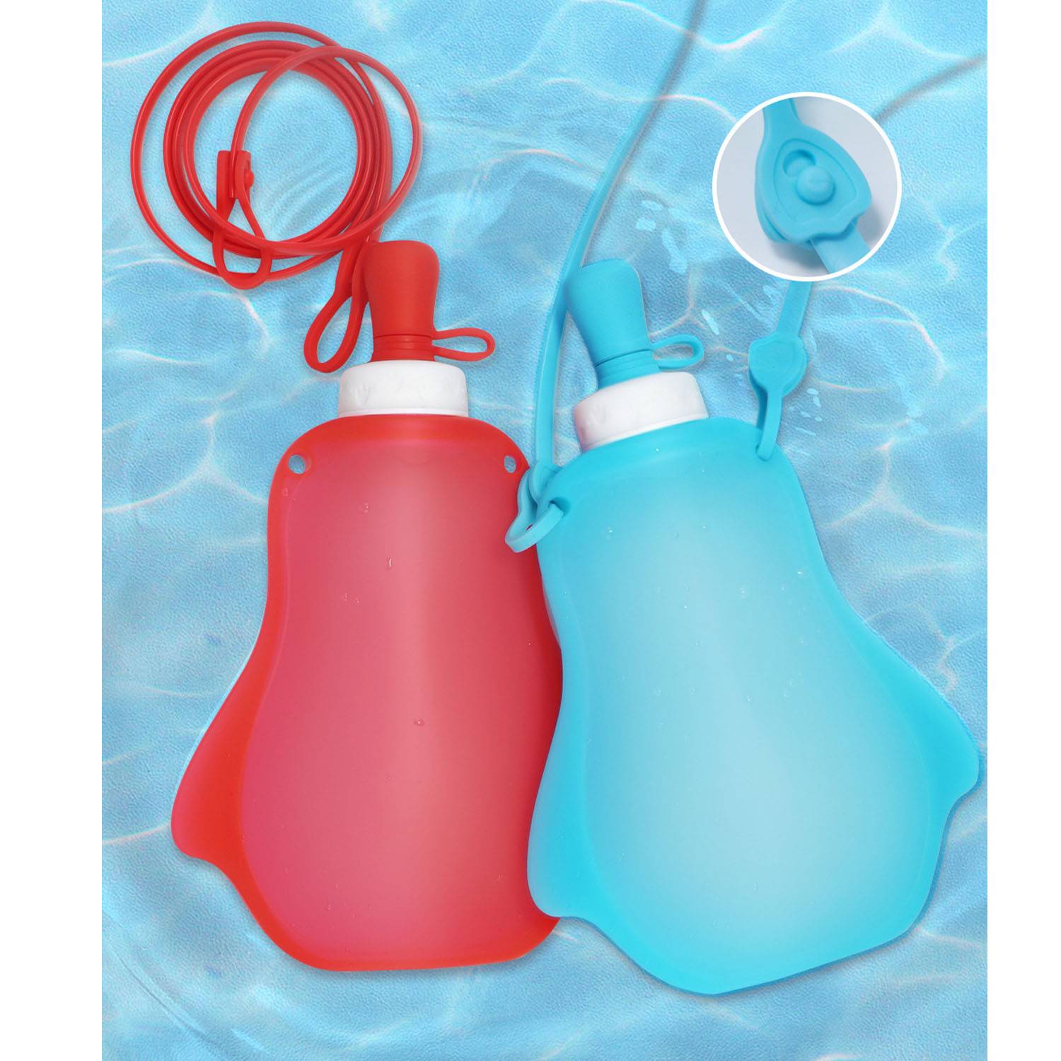 10-13.5Oz Foldable Silicone Water Bottle 4