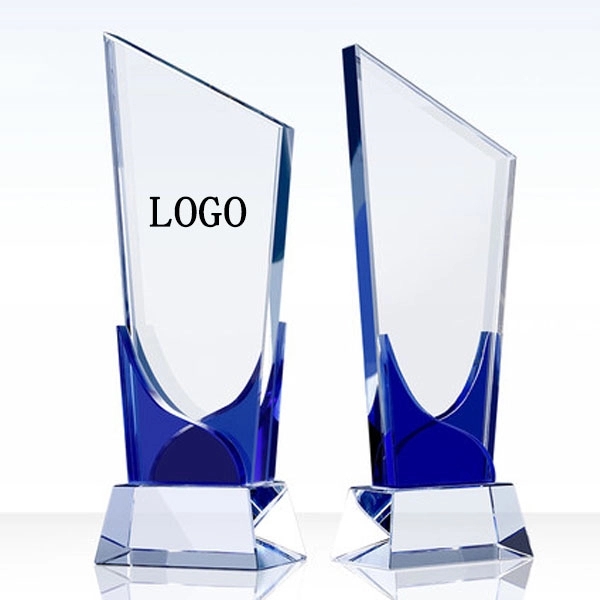 Crystal Blue Award Trophy For Business Gifts 4