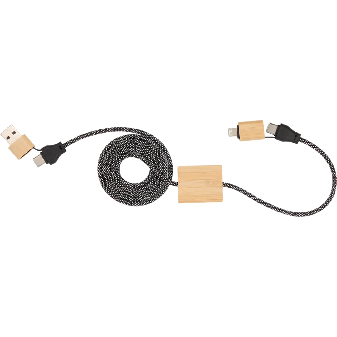 FSC® 100% Bamboo 5-in-1 100W Laptop Charging Cable 42