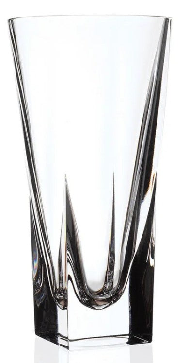 Clear Crystal Flower Vase With Round Opening And Square Bottom 2