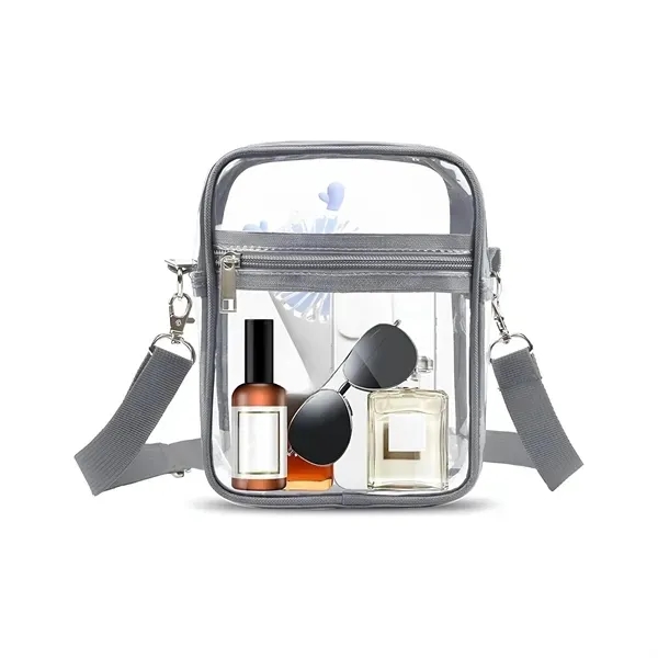 Clear PVC Crossbody Bag - Large Transparent Shoulder Purse 7
