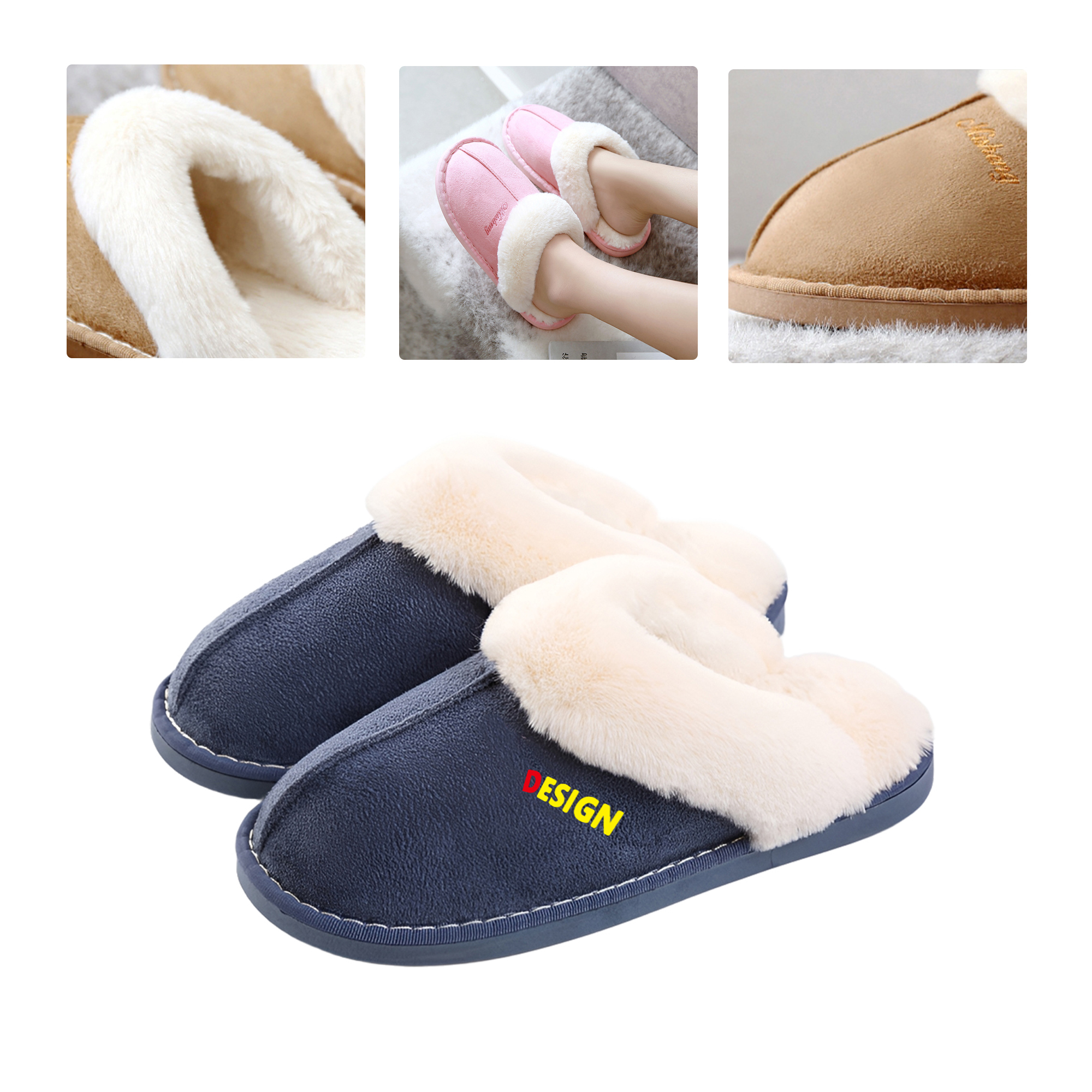 MOQ50 Personalized Non Slip Warm Cotton Slippers 1