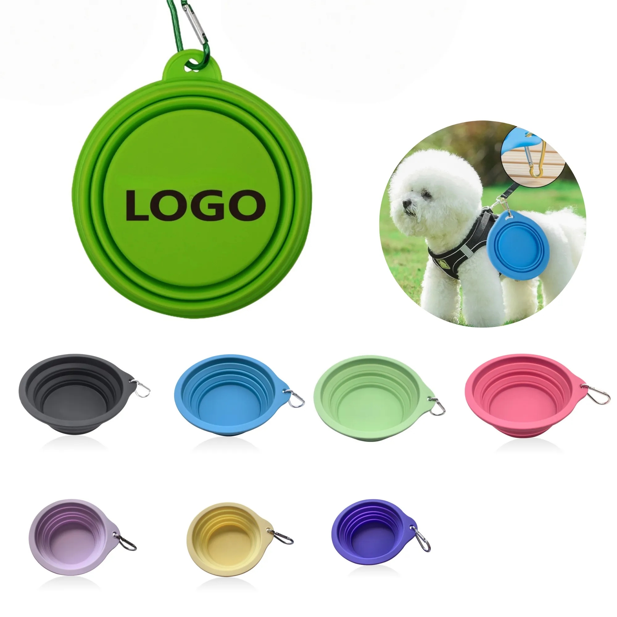 Custom silicone pet folding bowl