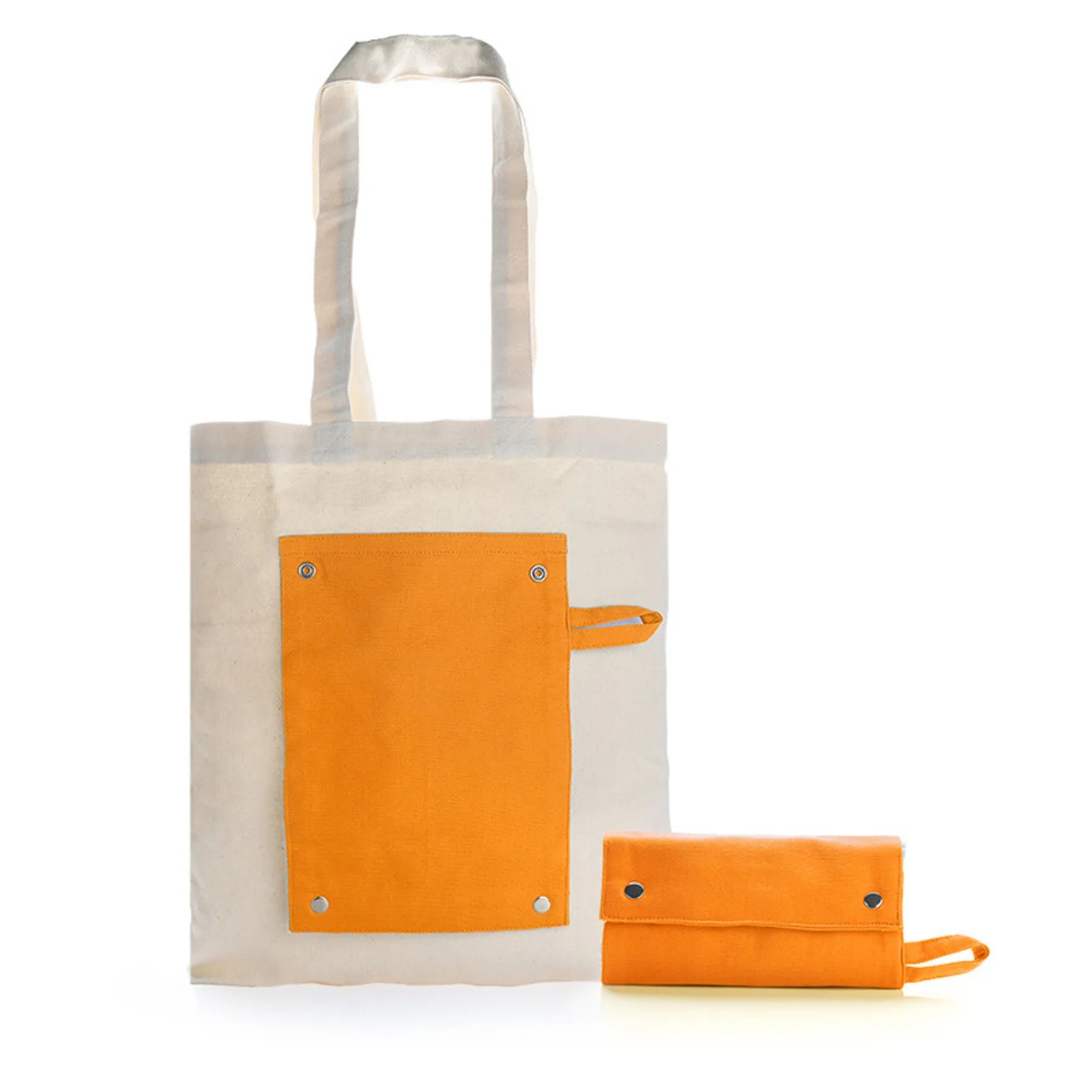 Foldable Portable Canvas Shopping Bag, custom tote bag with logo imprint 7