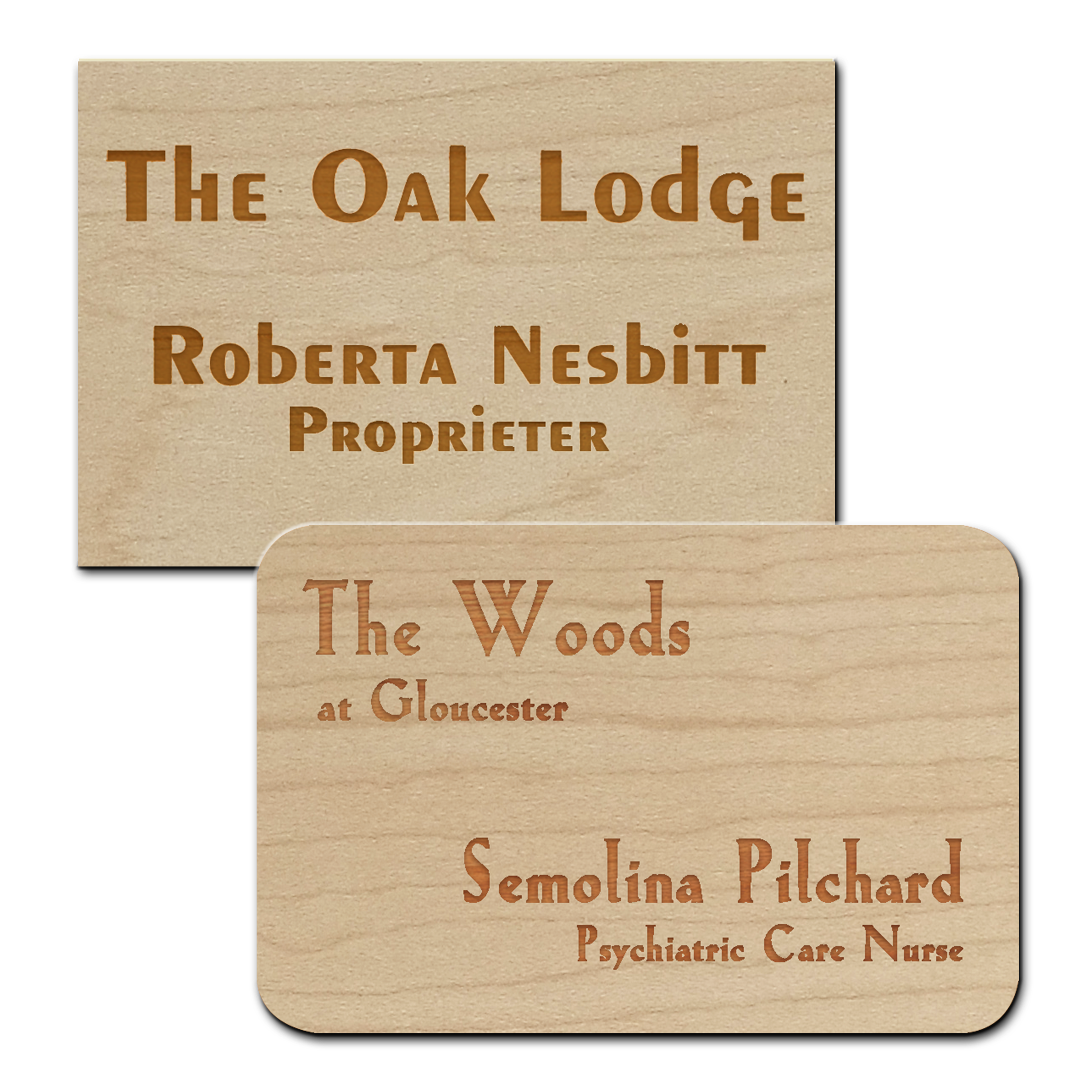 Wood Name Badge 2" x 3" 3