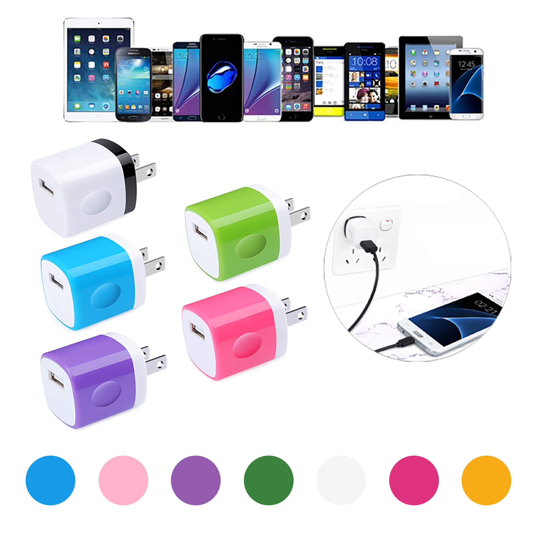 Single Port Square USB Wall Charger 2