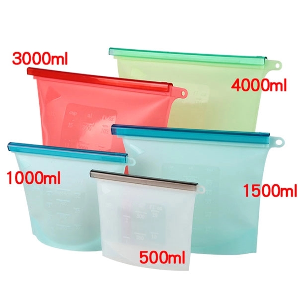 Reusable Silicone Food Bag With Plastic Slider 2