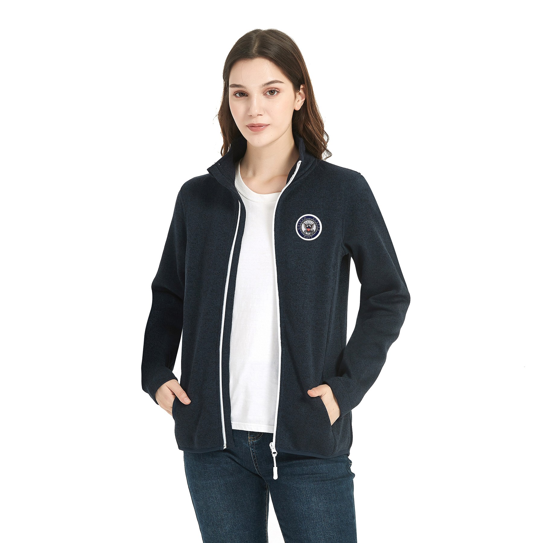 Women's Full-Zip Sweater Fleece Jacket 22