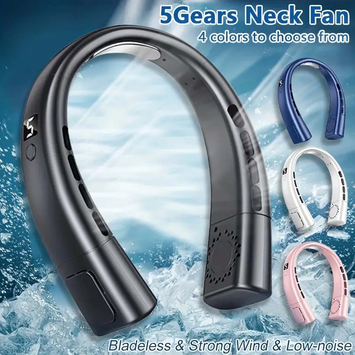 5-speed super wind Power display lazy Lighting neck fan 1