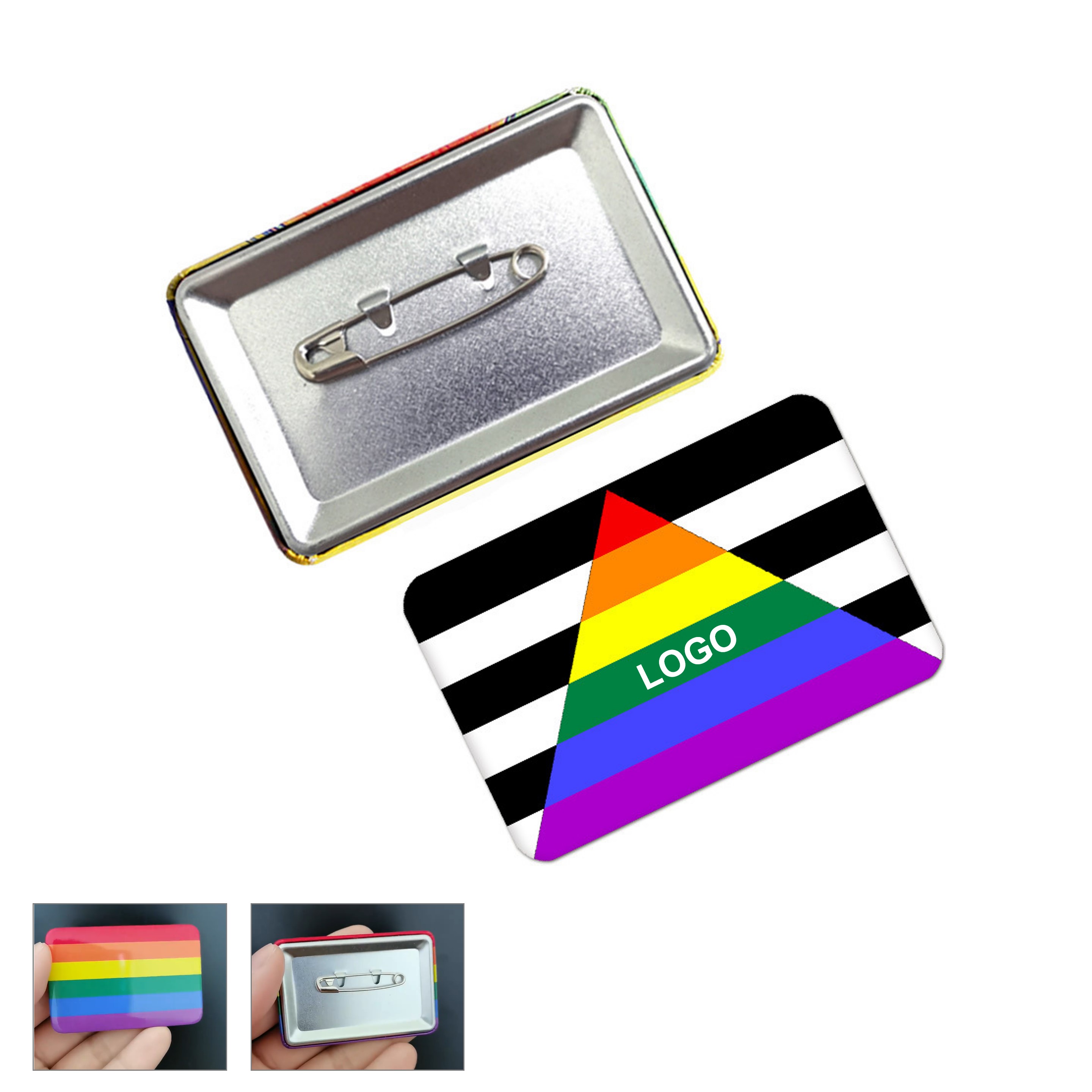 Rainbow Rectangle Button (direct import) 2