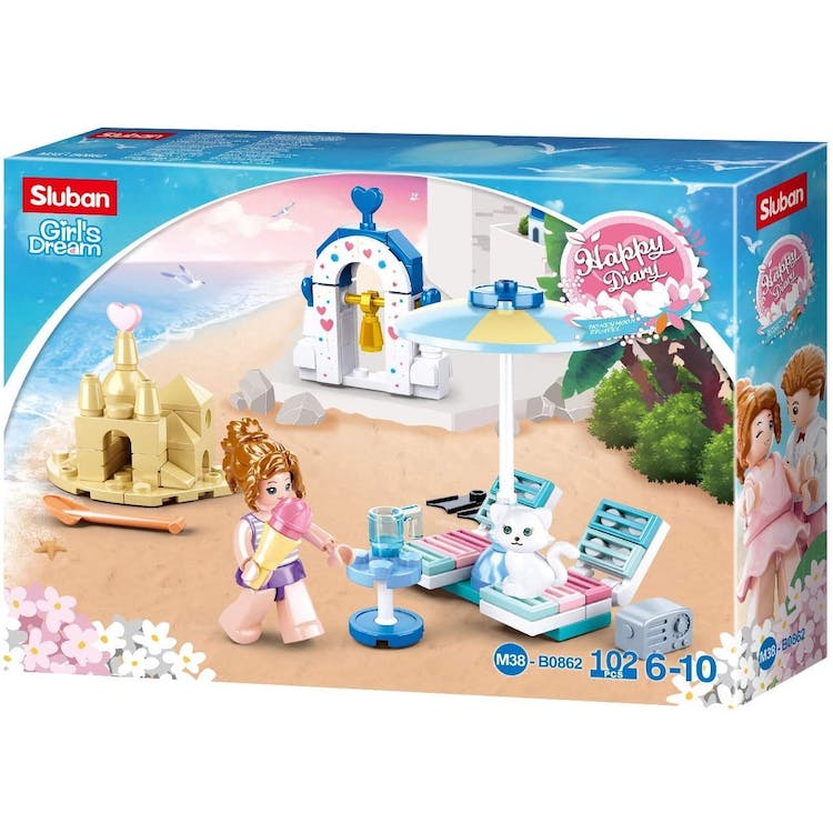 Paradise Beach Building Brick Kits - 102 Pieces Ages 6+