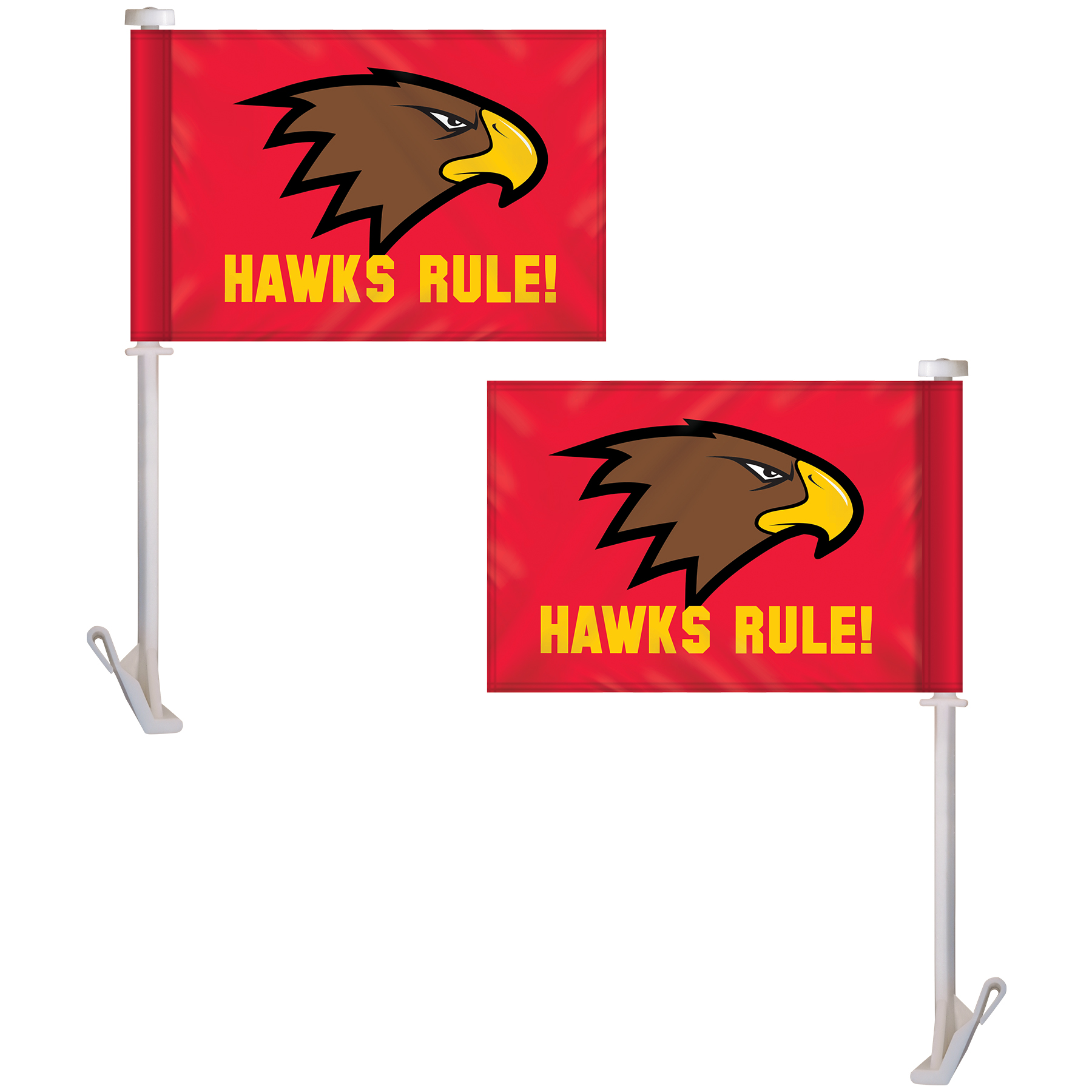 7.5" x 10.5" Double Sided Digitally Printed Custom Car Flag on a Premium Staff 4