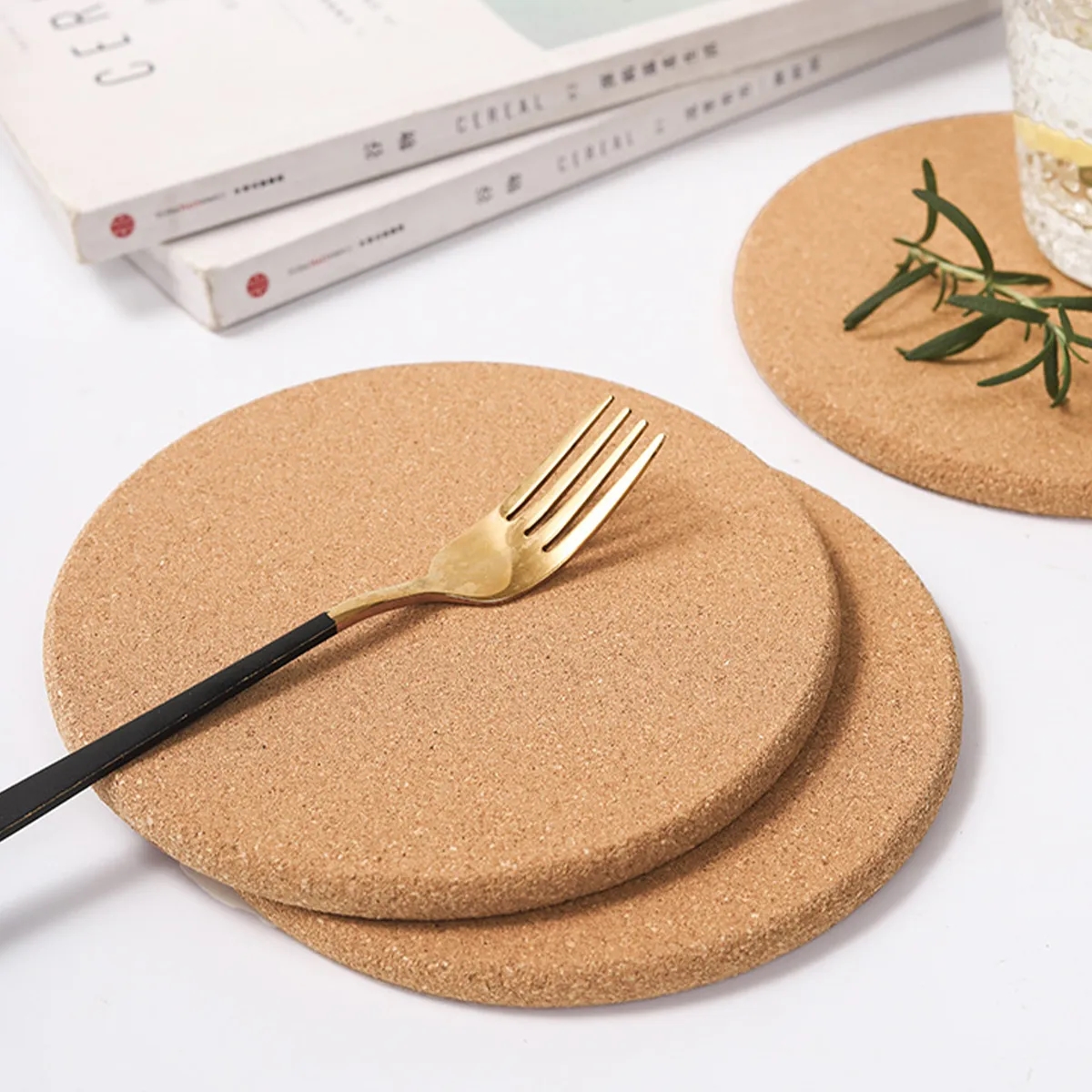 Cork Coasters High Density Heat Resistant Sustainable 6