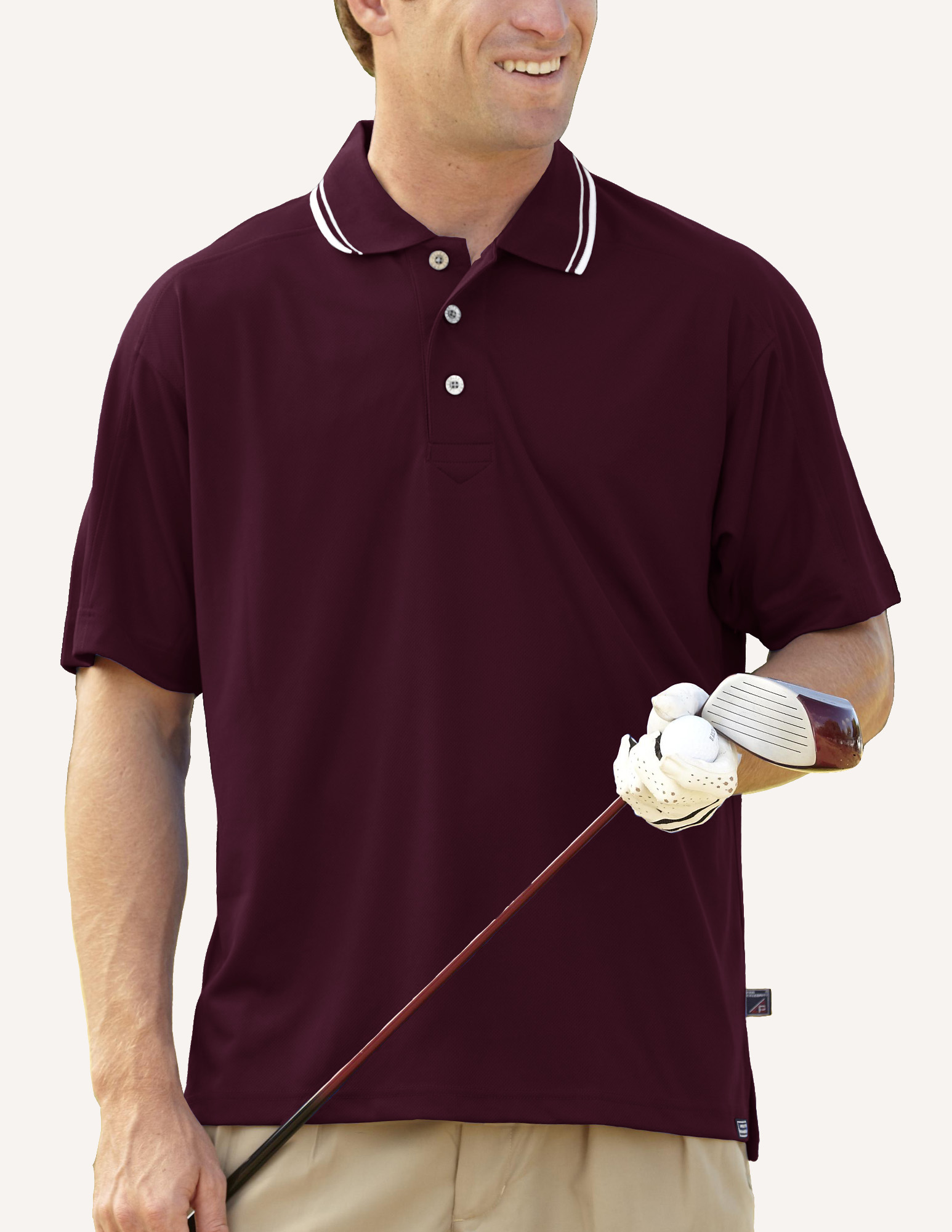 Men's Pacifica Birds Eye Solid Polo Shirt 7