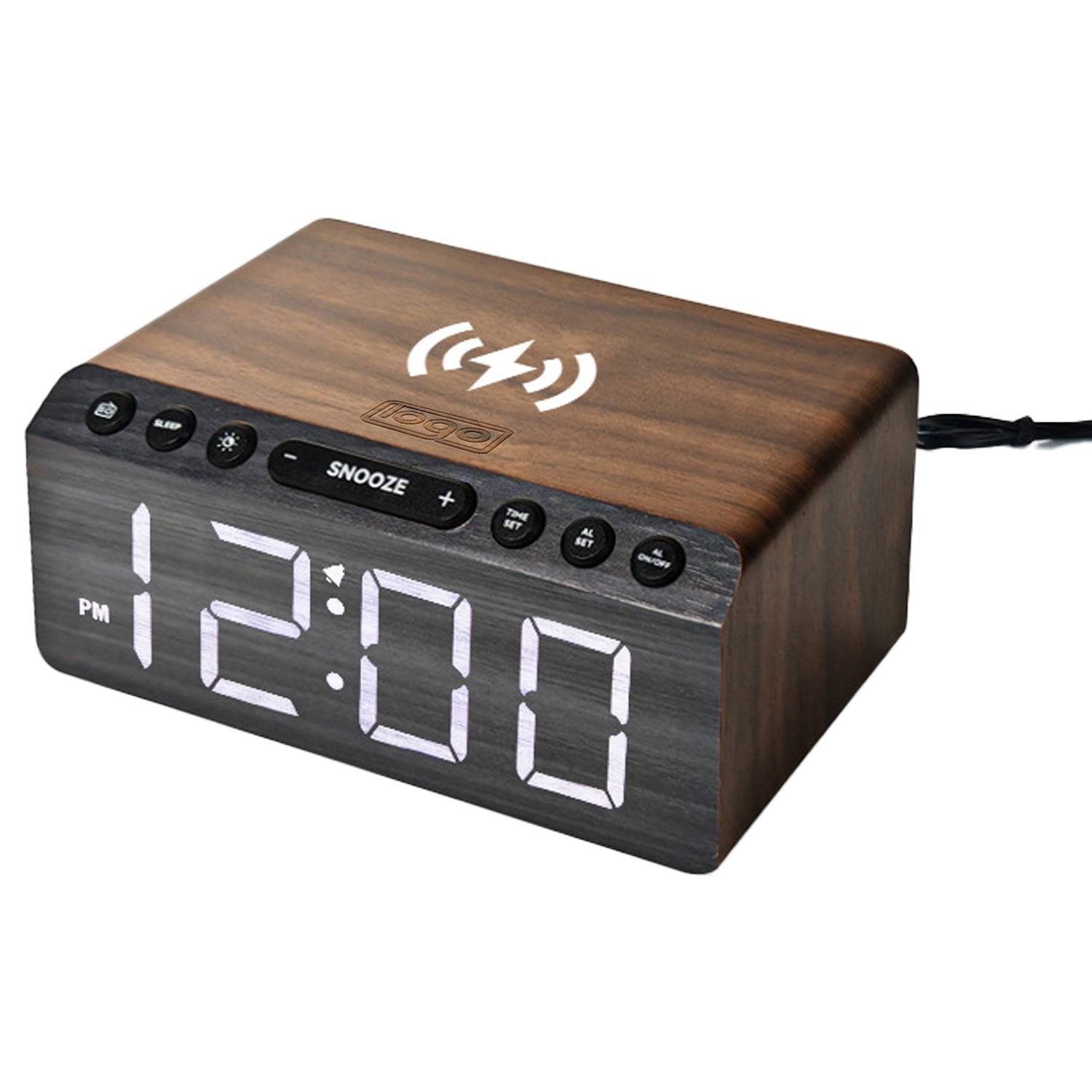 LED Display Alarm Clock Radio w/ Wireless Charging 5
