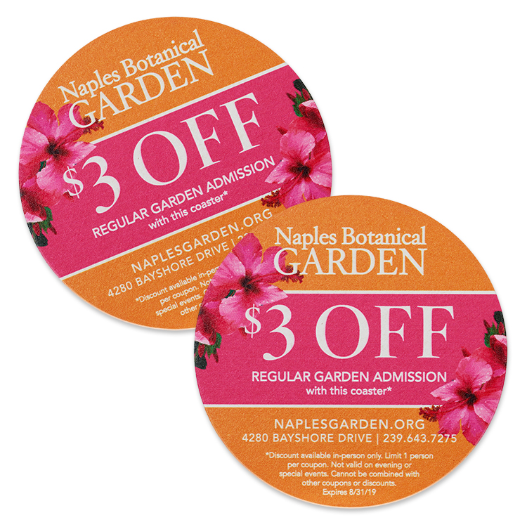 60 Point 4"Pulp Board Coasters, DIGITAL PRINT-Round 2