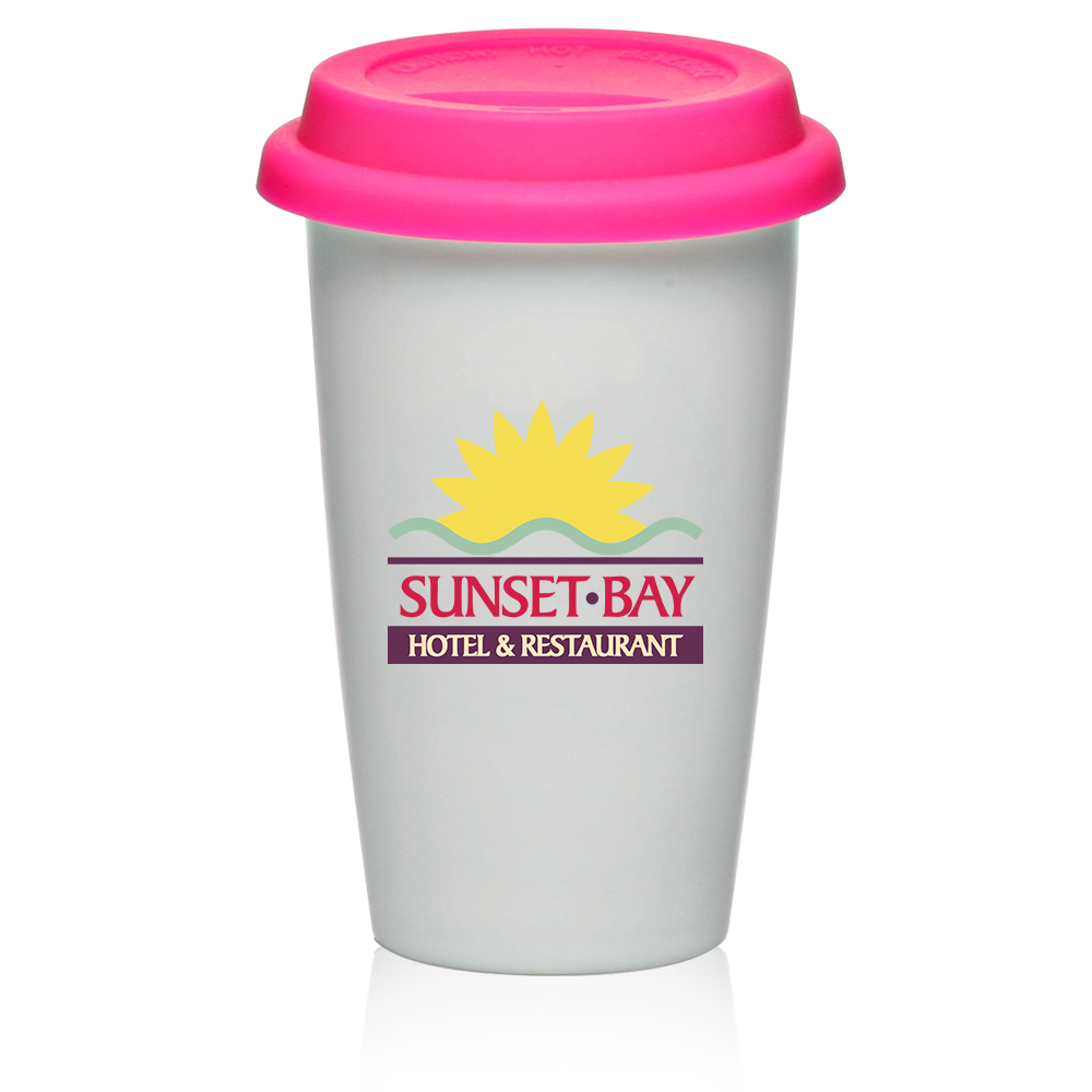 11 oz. Double Wall Ceramic Tumblers with Lid 4