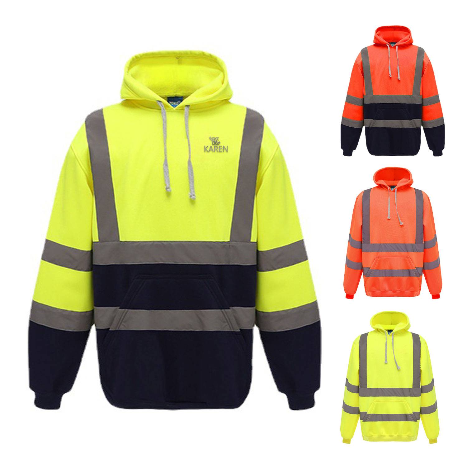 Winter Proof Fleece Reflective Hooded Sweatshirt 6