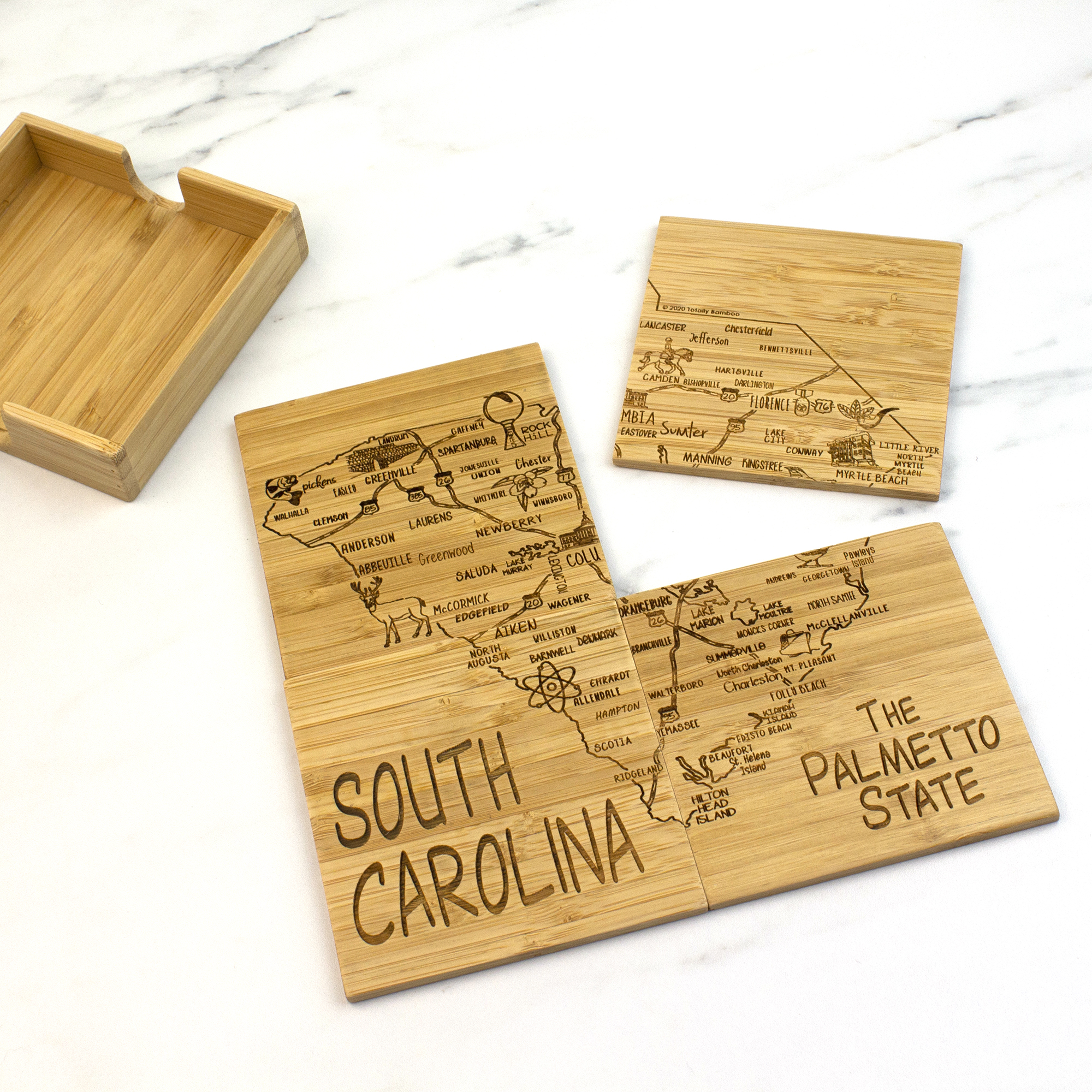 South Carolina Puzzle Coaster Set 10