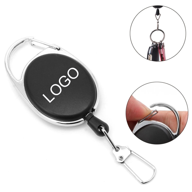 RETRACTABLE BADGE HOLDER WITH Key Chain Loop 3