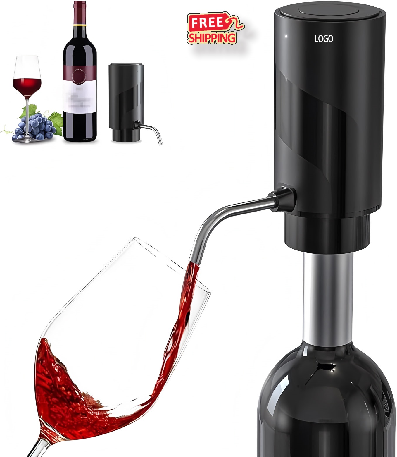 Custom USB Rechargeable Electric Wine Dispenser with Aerator for Bar Restaurant Party 1
