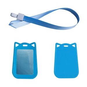 Cat Ear Shaped PU Leather Card Case With Keychain 5