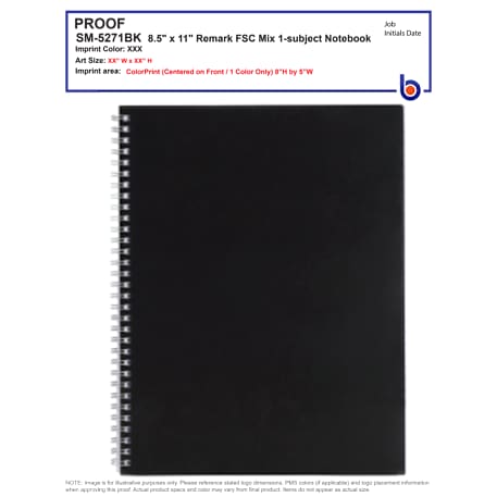 FSC® Mix 8.5" x 11" Remark 1-subject Notebook 1