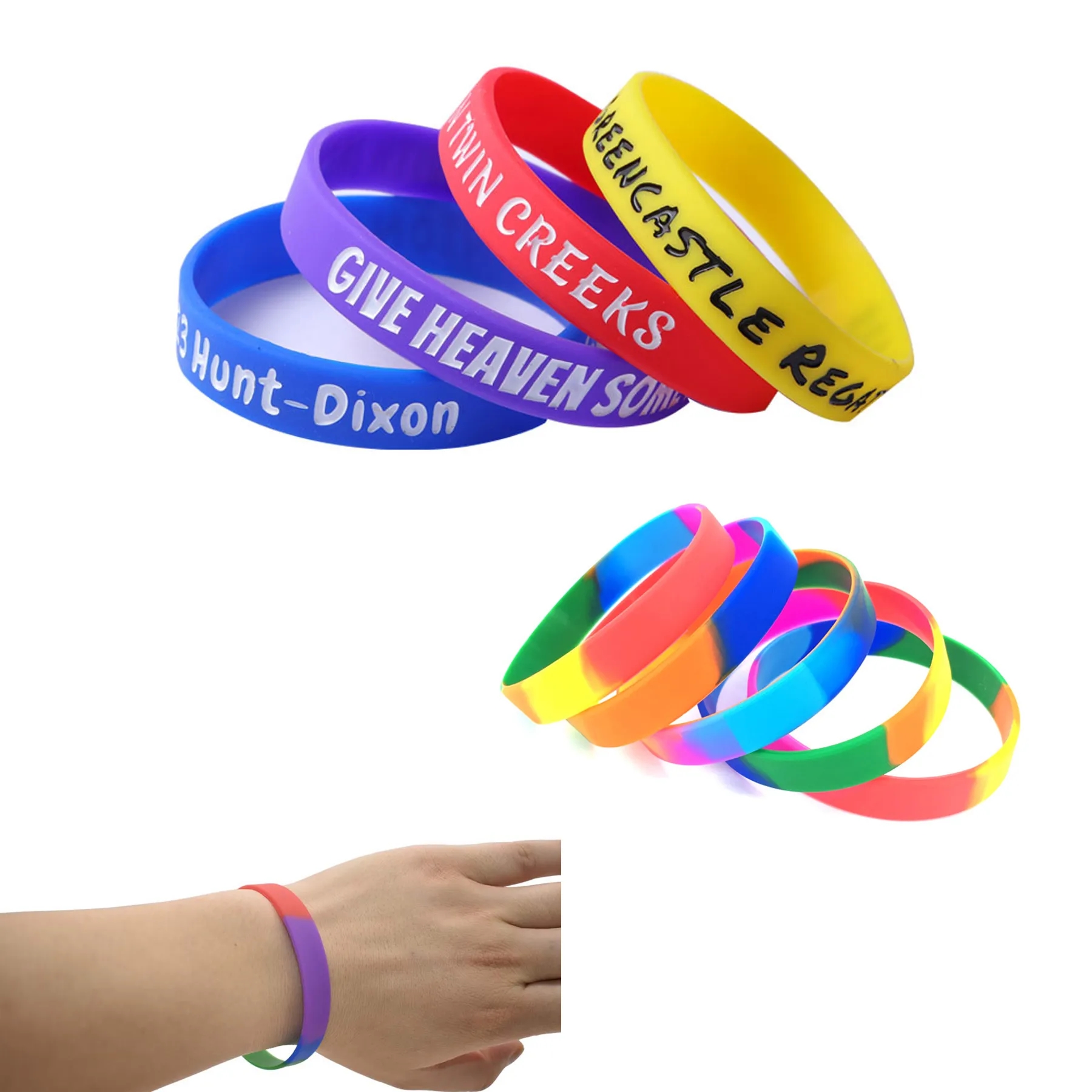 1/2" Adult Debossed Silicone Bracelet 2