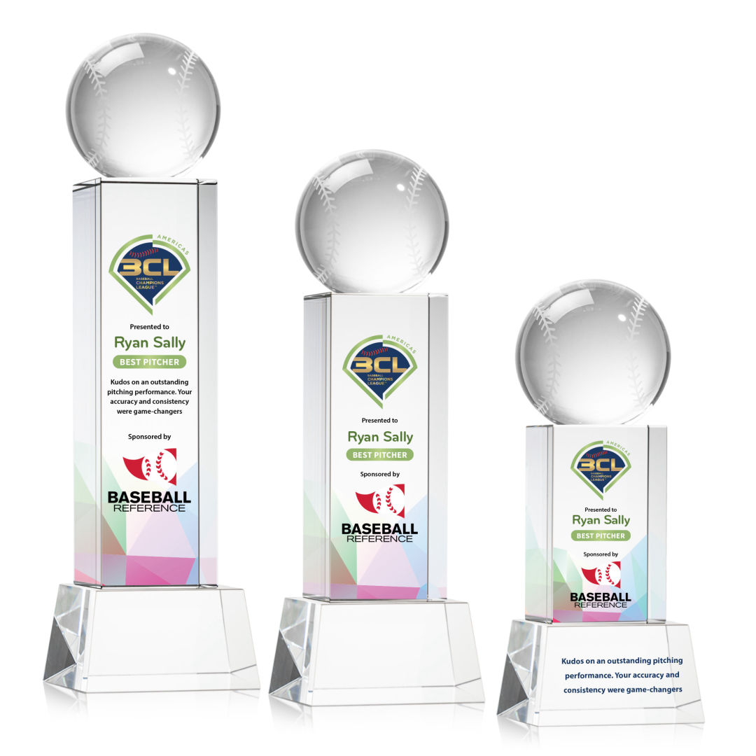 Baseball VividPrint™ Award on Belcroft - Clear