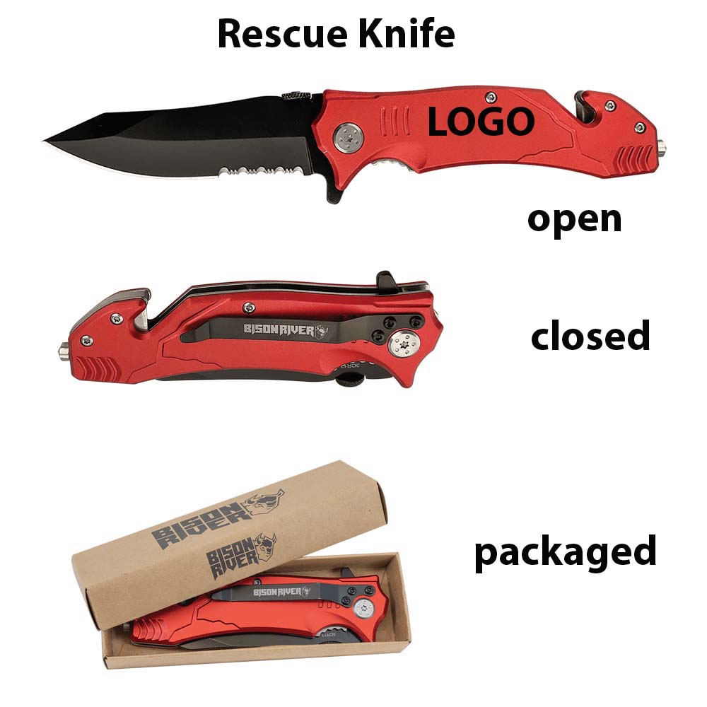Red Anodized Aluminum Rescue Knife 2