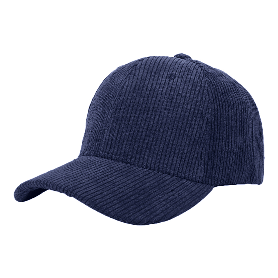 Stock Corduroy 6-Panel Structured Cap w/ Metal Buckle