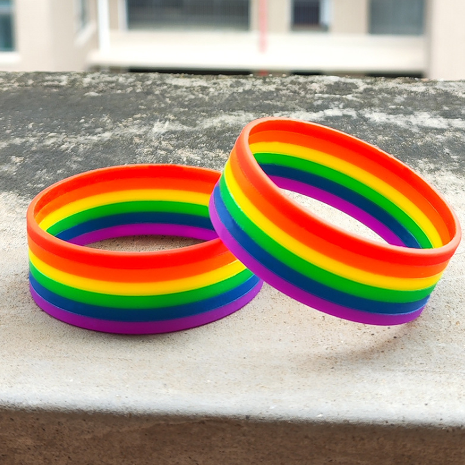 Widened Six-Layer Silicone Rainbow Bracelet 1