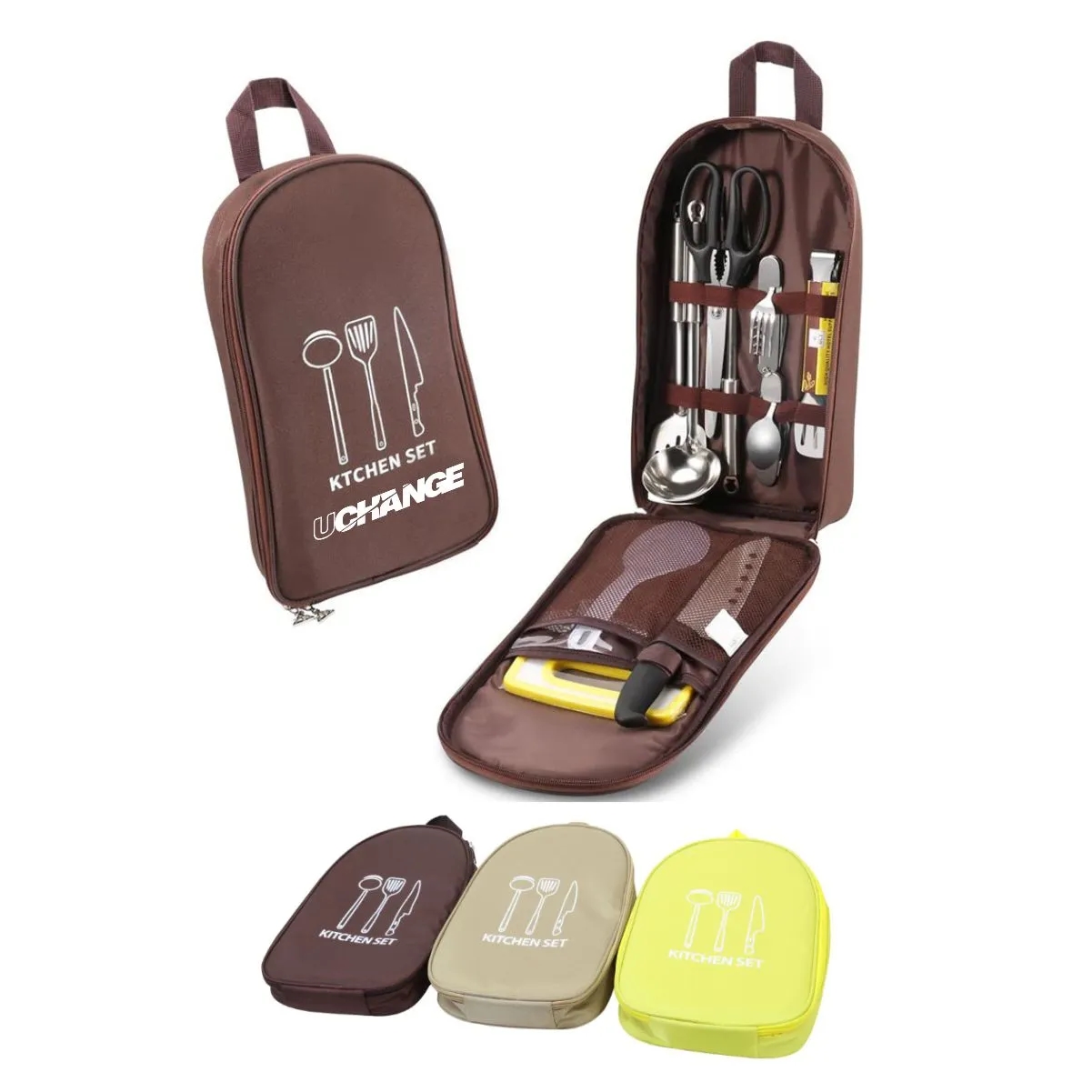 Portable Camping Kitchen Utensil Set With Zippered Case 2