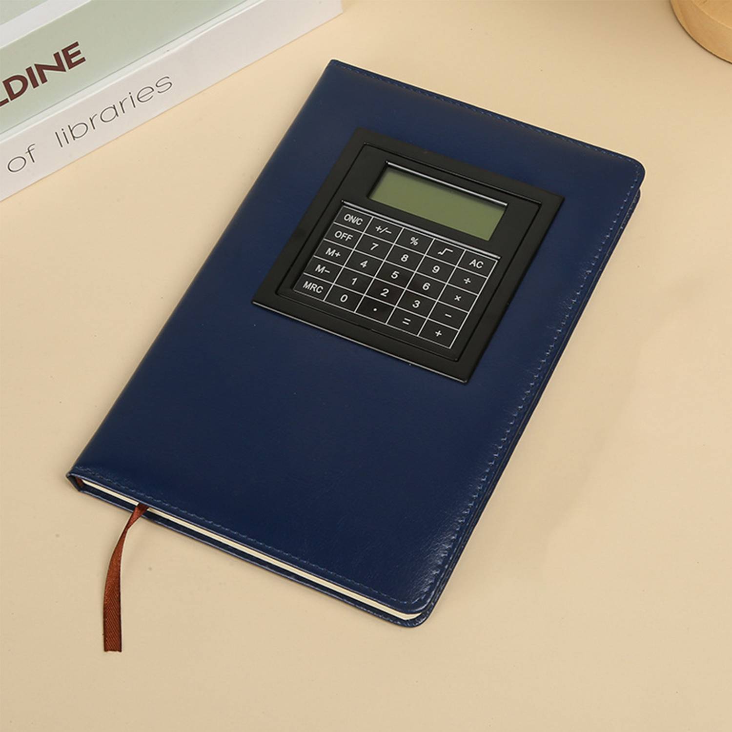 A5 200 Pages PU Leather Notebook w/ Calculator 8
