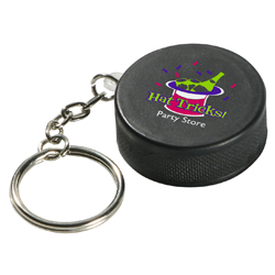 Hockey Puck Stress Reliever Key Chain 2