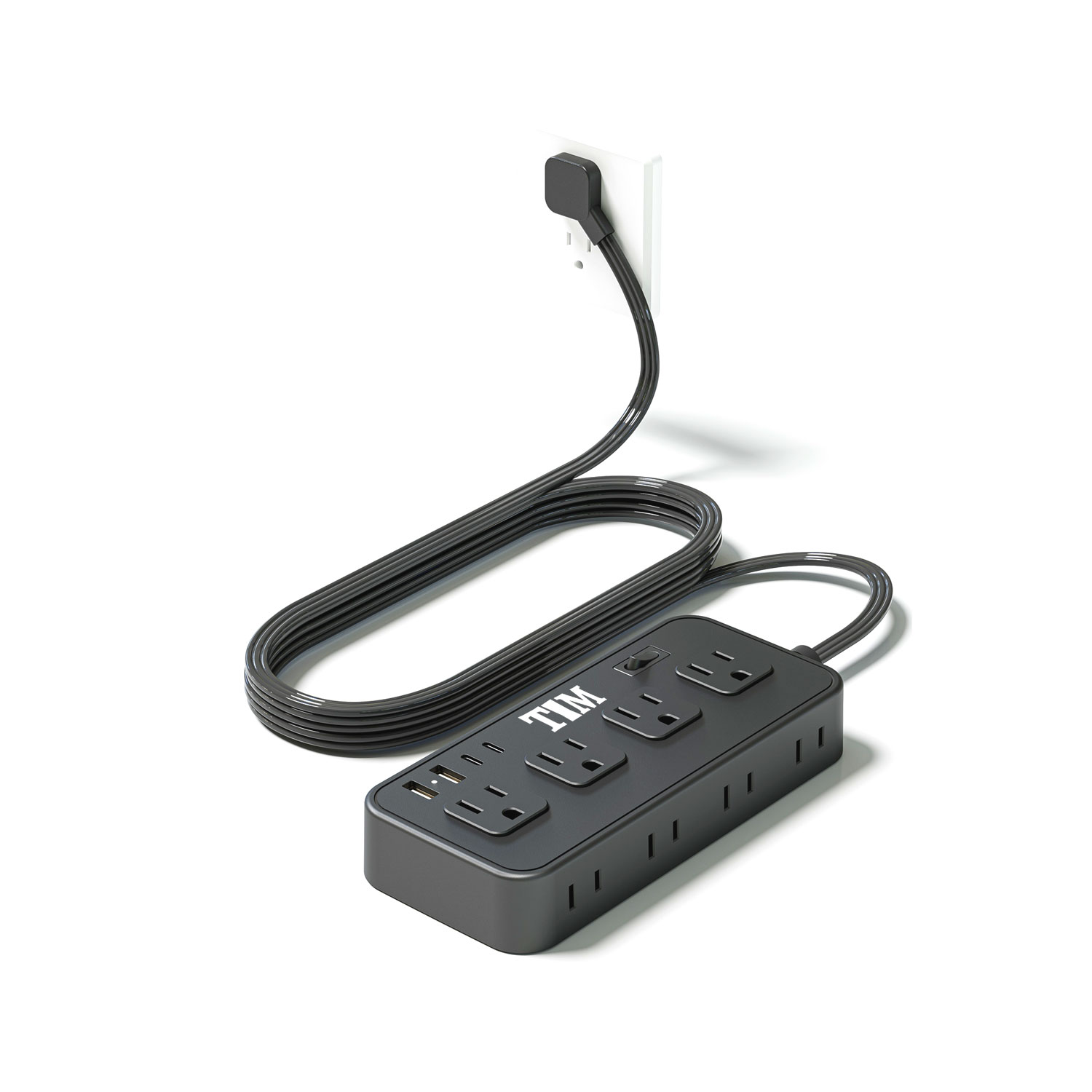 12 in 1 Surge Protector Flat Power Strip 5ft Extension Plug