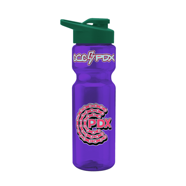 Blazer 28oz Transparent Bike Bottle w/Drink-thru Lid 436