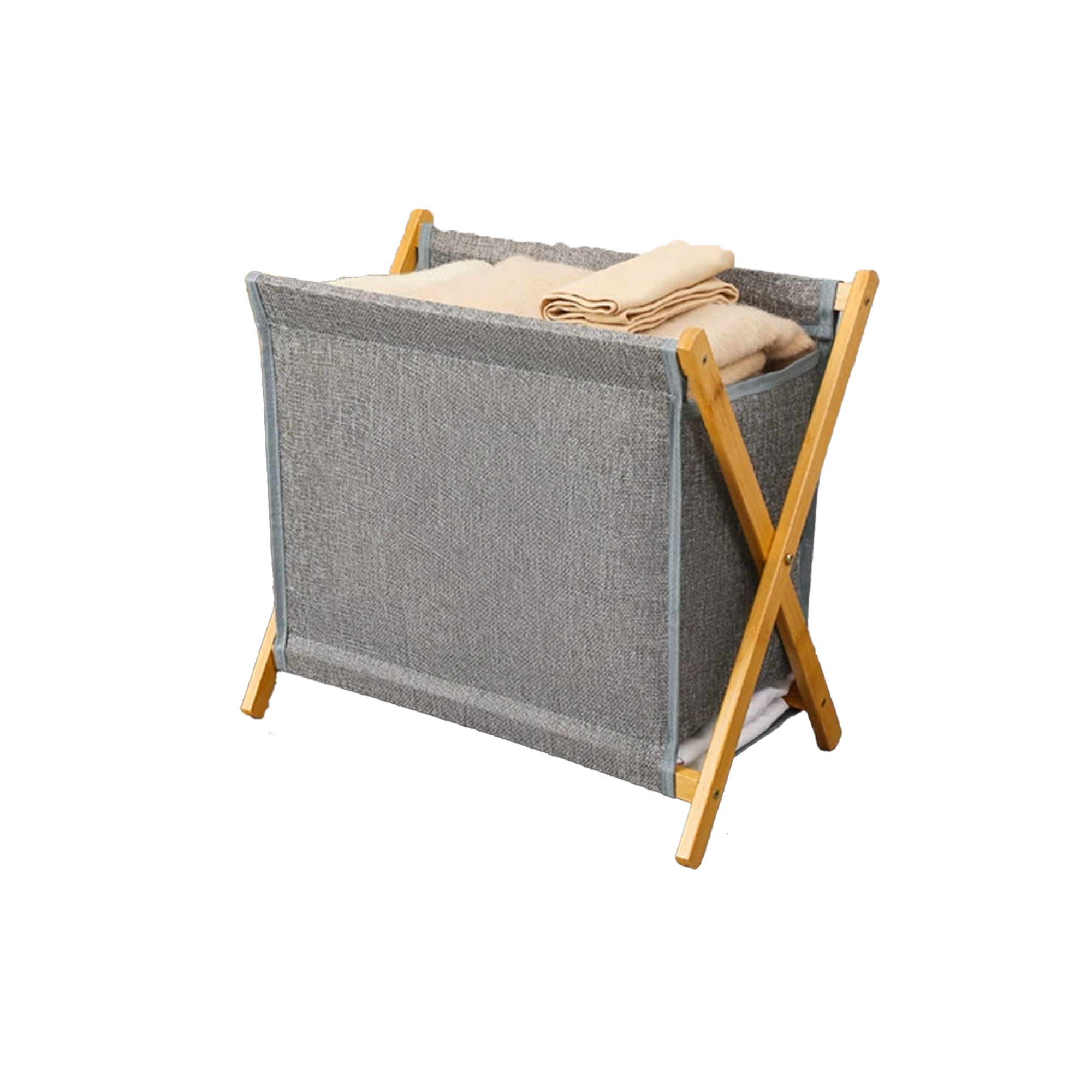 Fabric Laundry Bin with Bamboo Structure 2