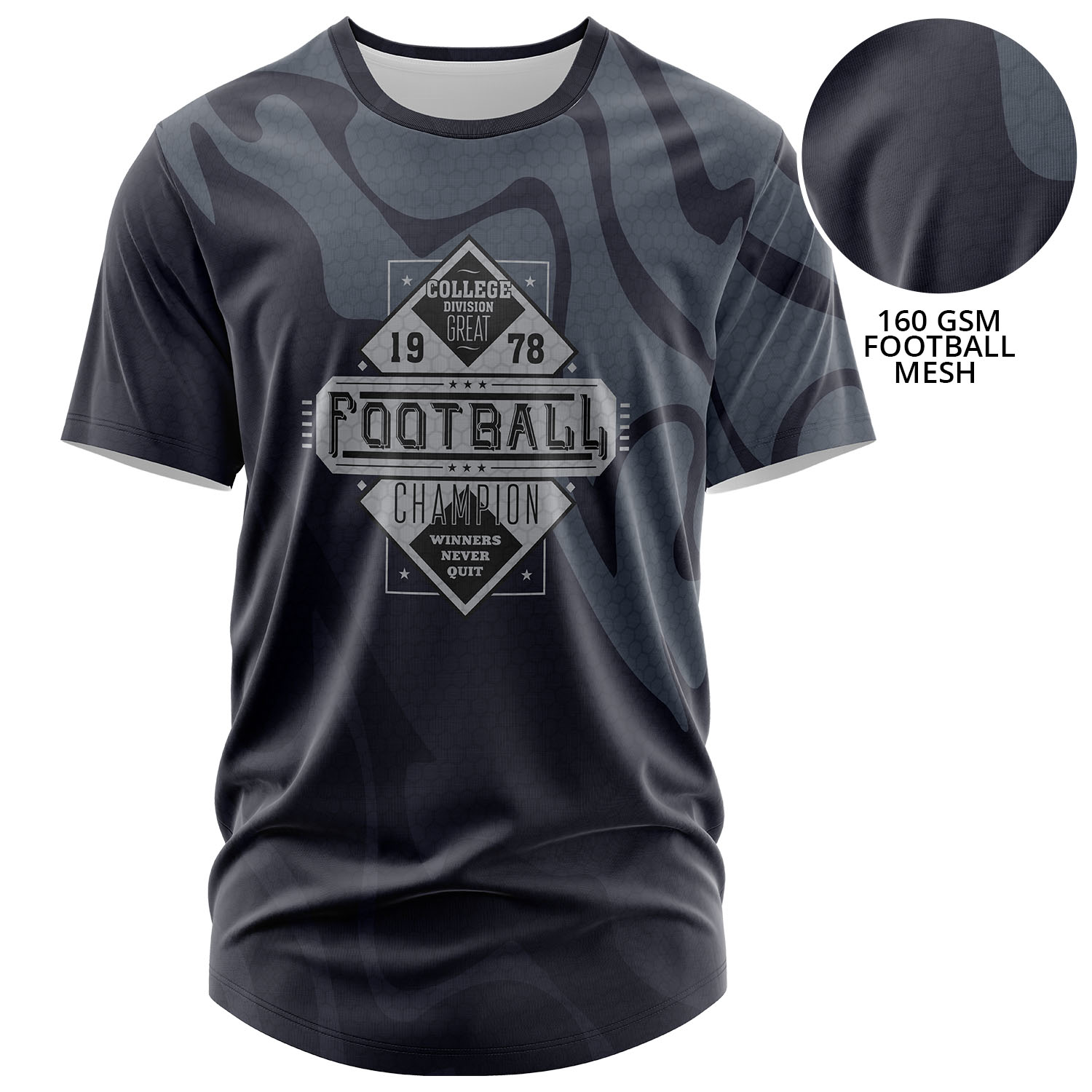 Unisex 160 GSM Football Mesh Performance Sublimation Short Sleeve T-shirt 1