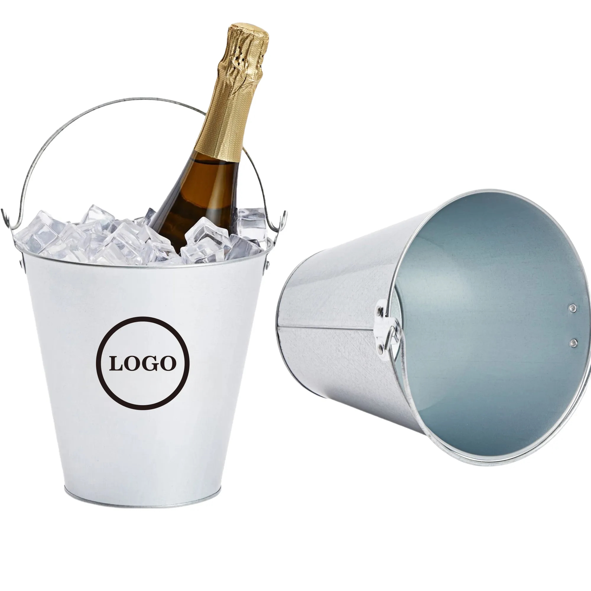 Galvanized Metal Wine Champagne Ice Bucket MOQ20