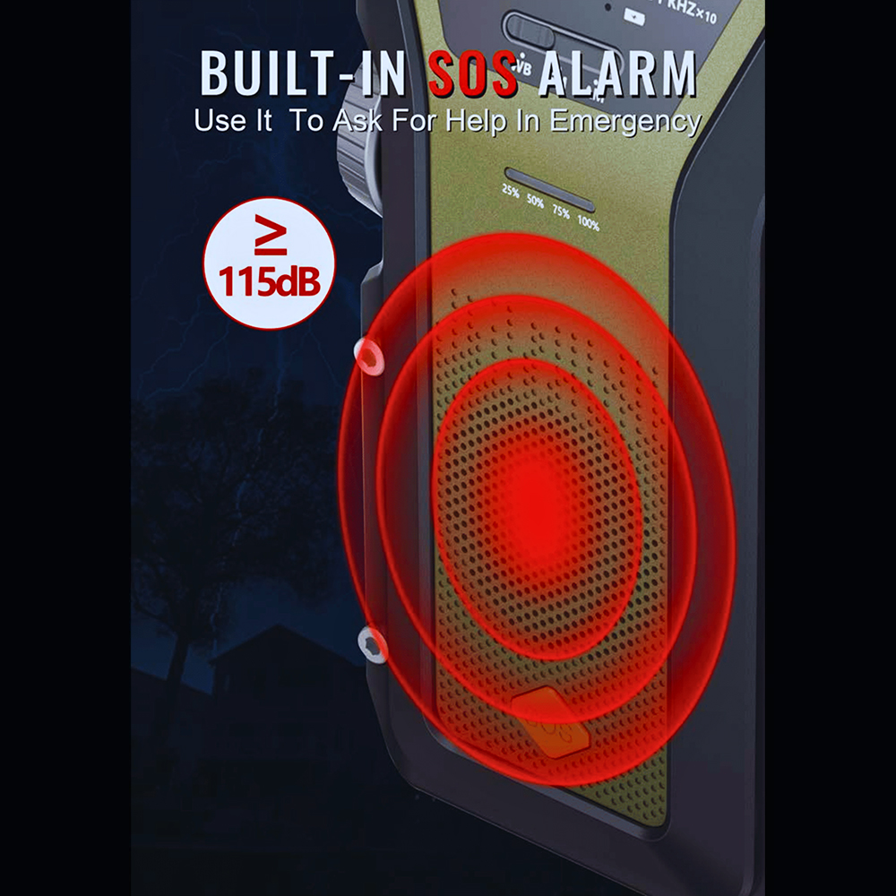 ResQ Emergency Weather Radio with Hand Crank, Solar, and 4000mAh Portable Phone Charger 5