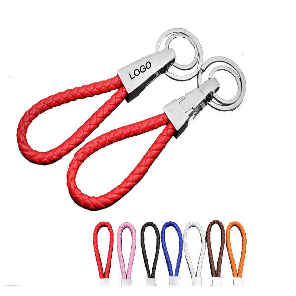 Braided Leather Rope keychain 1