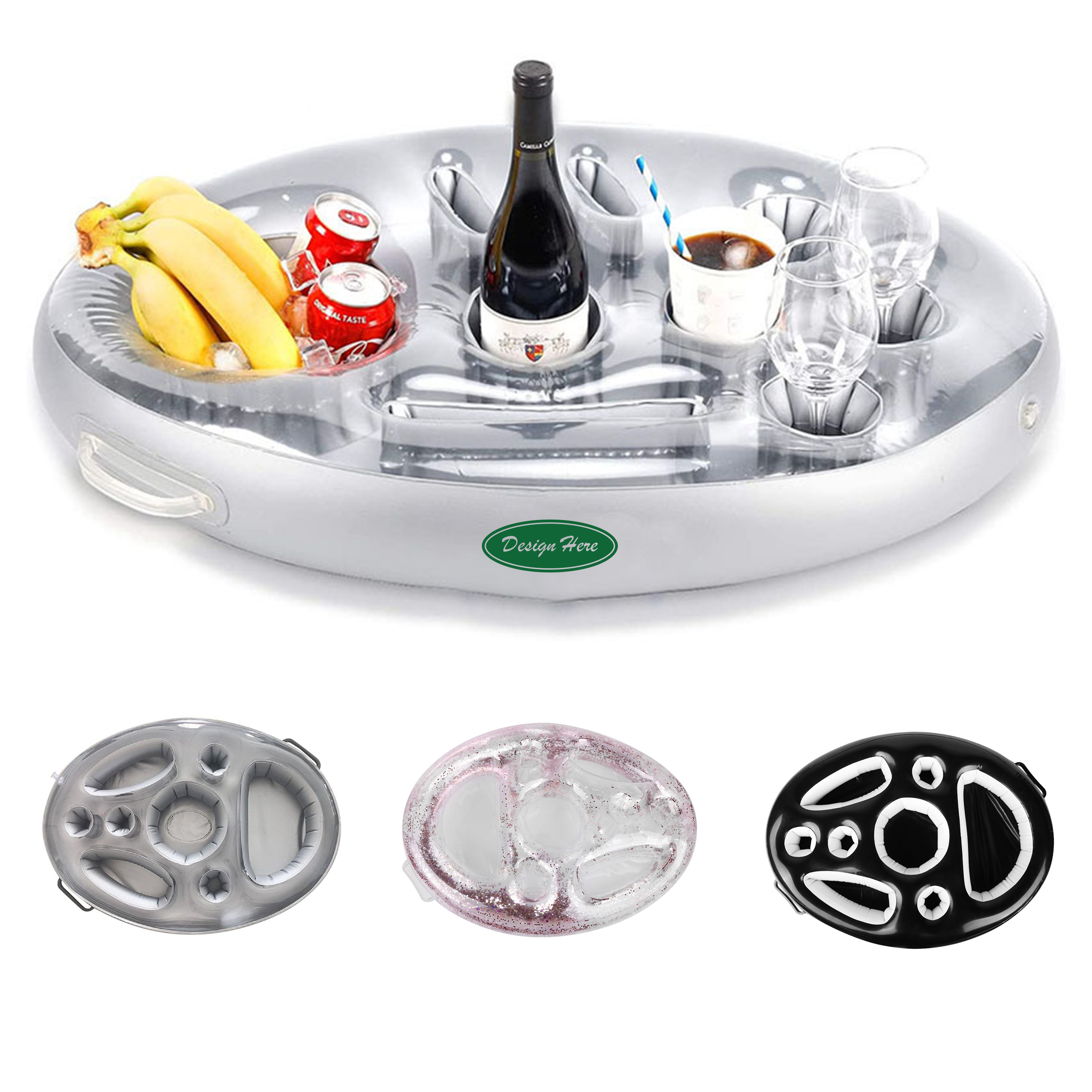 Floating Beverage & Snack Holder ?C Inflatable PVC 2